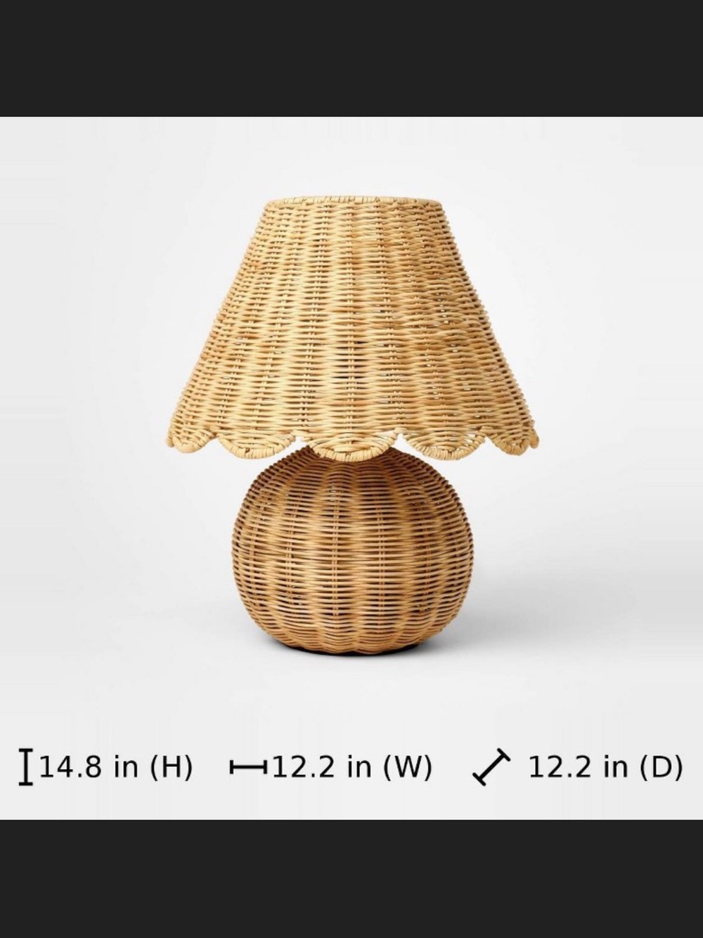 Table Lamp with Woven / Wicker Base and Woven Shade - Threshold by Studio McGee - Picture 3 of 8